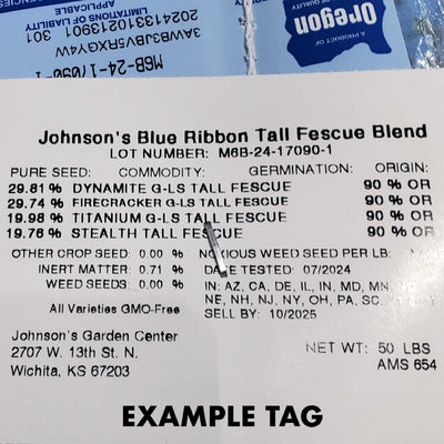 Johnson's Blue Ribbon Tall Fescue Blend Grass Seed